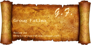 Groug Fatima névjegykártya